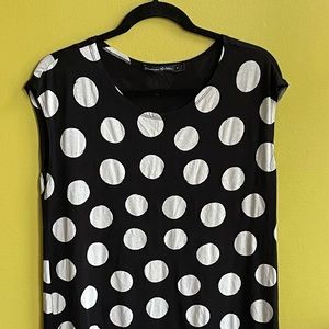 Gudrun Sjoden sleeveless dress Size M black white polka dots Swedish design